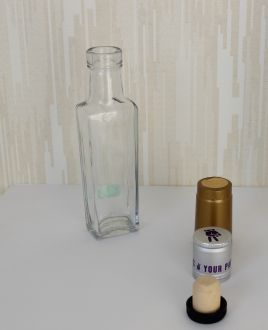 Бутылка стеклянная для масла 100 мл Грани  винти пробка