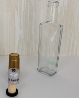 Бутылка стеклянная для масла 200 мл Град винт и пробка